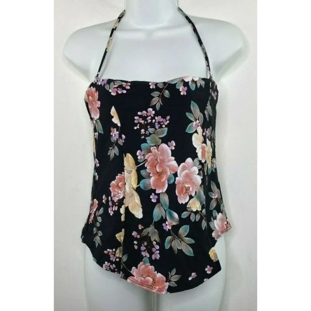 BECCA Women's $78 Floral Print Tankini Swim Top Size S - Picture 3 of 7